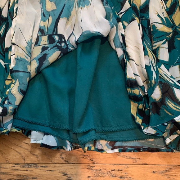 EUC Anthropologie Teal and White Maxi Skirt - Picture 3 of 3